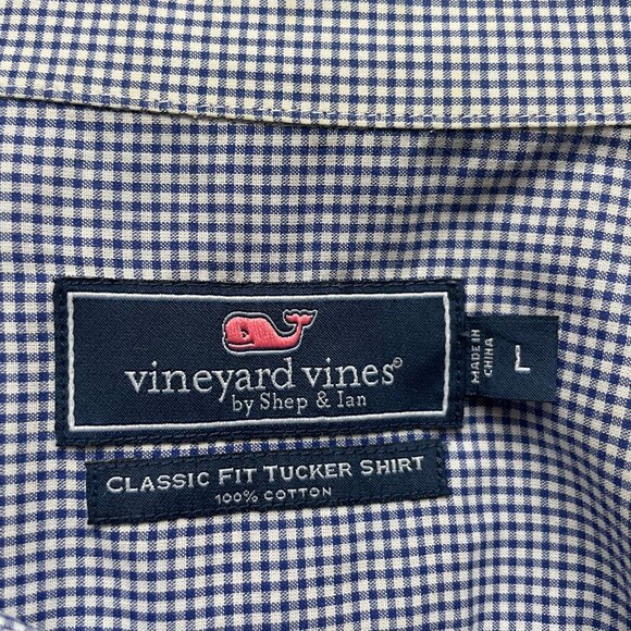 Vineyard Vines Tucker Shirt – Blue White Check – Men’s L - Free Shipping! - Picture 4 of 5